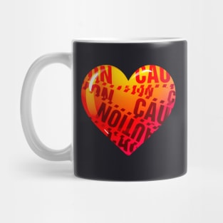 Caution tape heart Mug